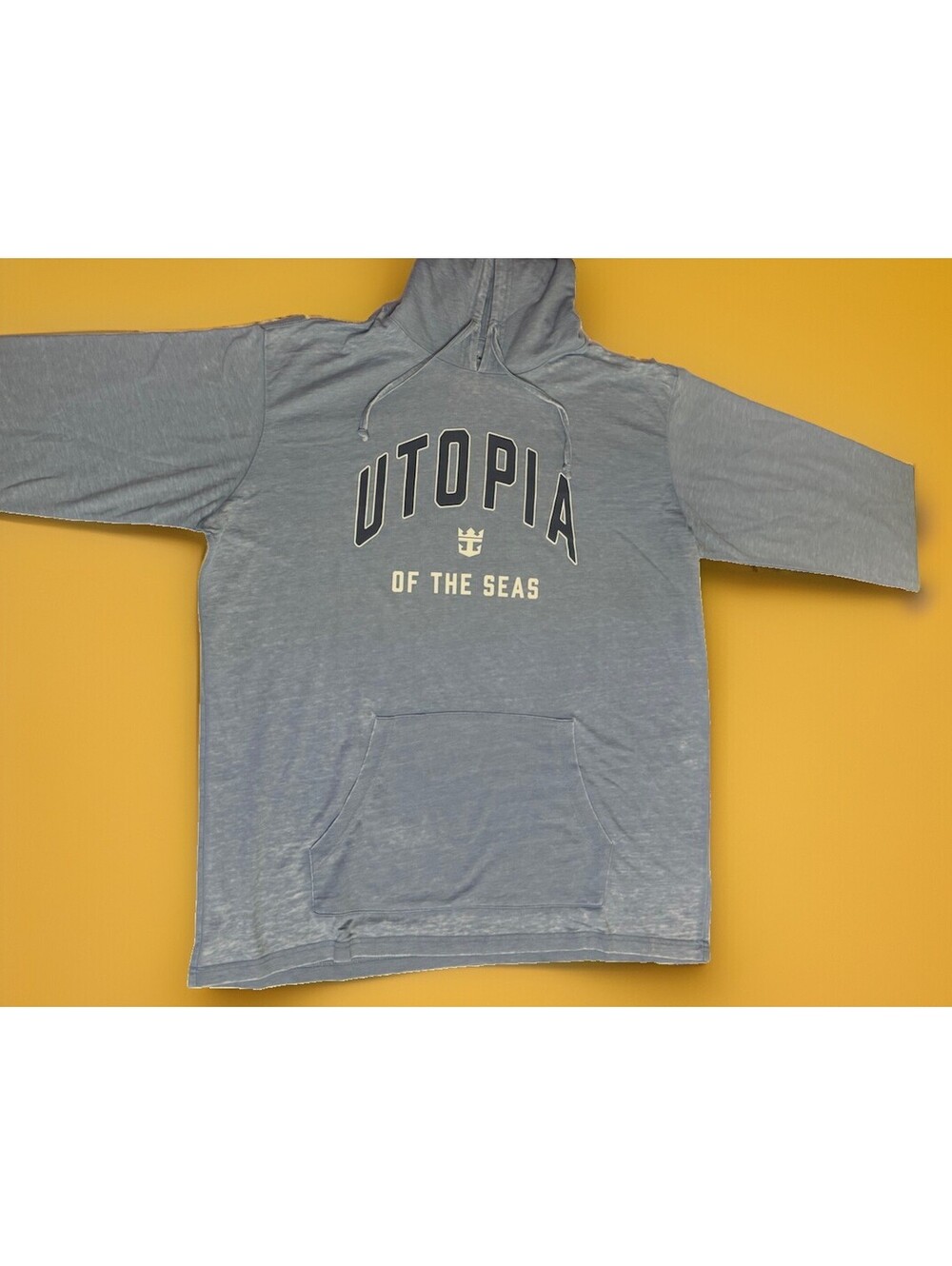 Royal Caribbean Utopia of the Seas Hoodie Blue Acid Wash Cruise Ship Pullover